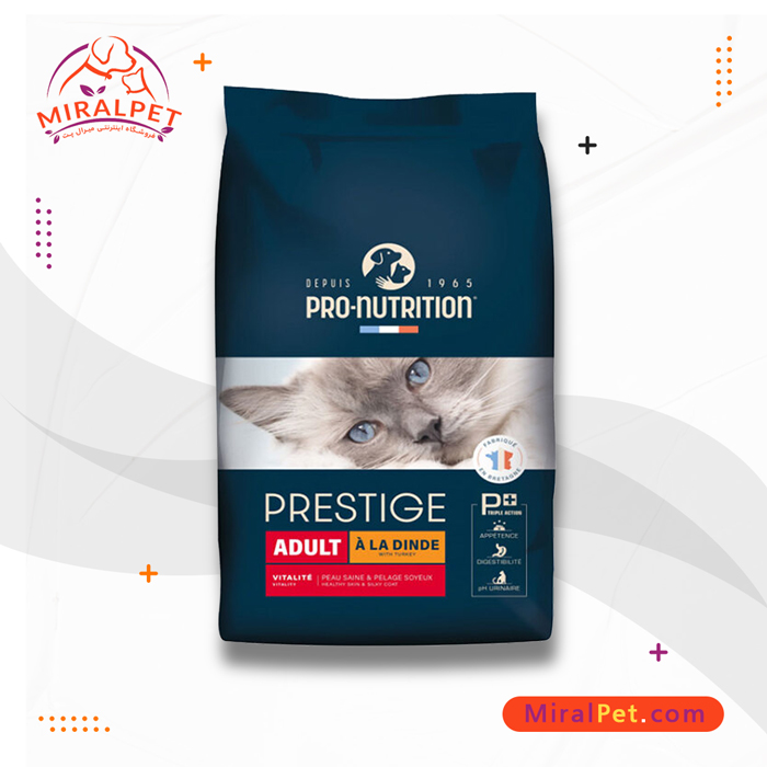 غذای خشک گربه بالغ پرونوتریشن با طعم بوقلمون Pro Nutrition Prestige Adult With Turkey وزن 10 کیلوگرم